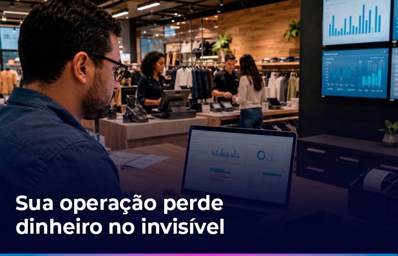 Gestor analisando falhas e custos ocultos na operação de pagamentos, integrações financeiras e processos de checkout.